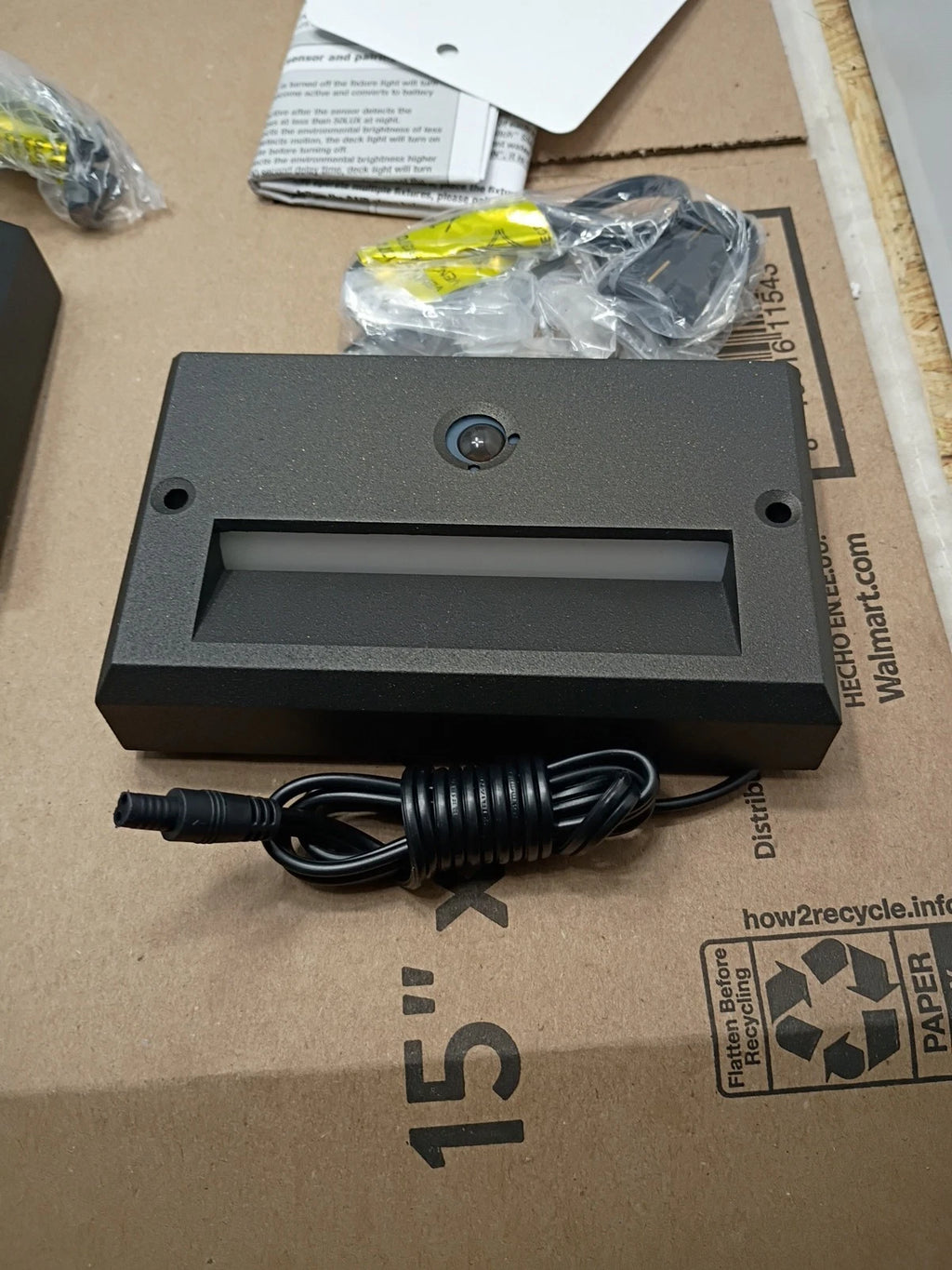 (2pk) Hampton Bay LED Motion Sensor Deck & Stair Light Low Volt Black Finish 12V