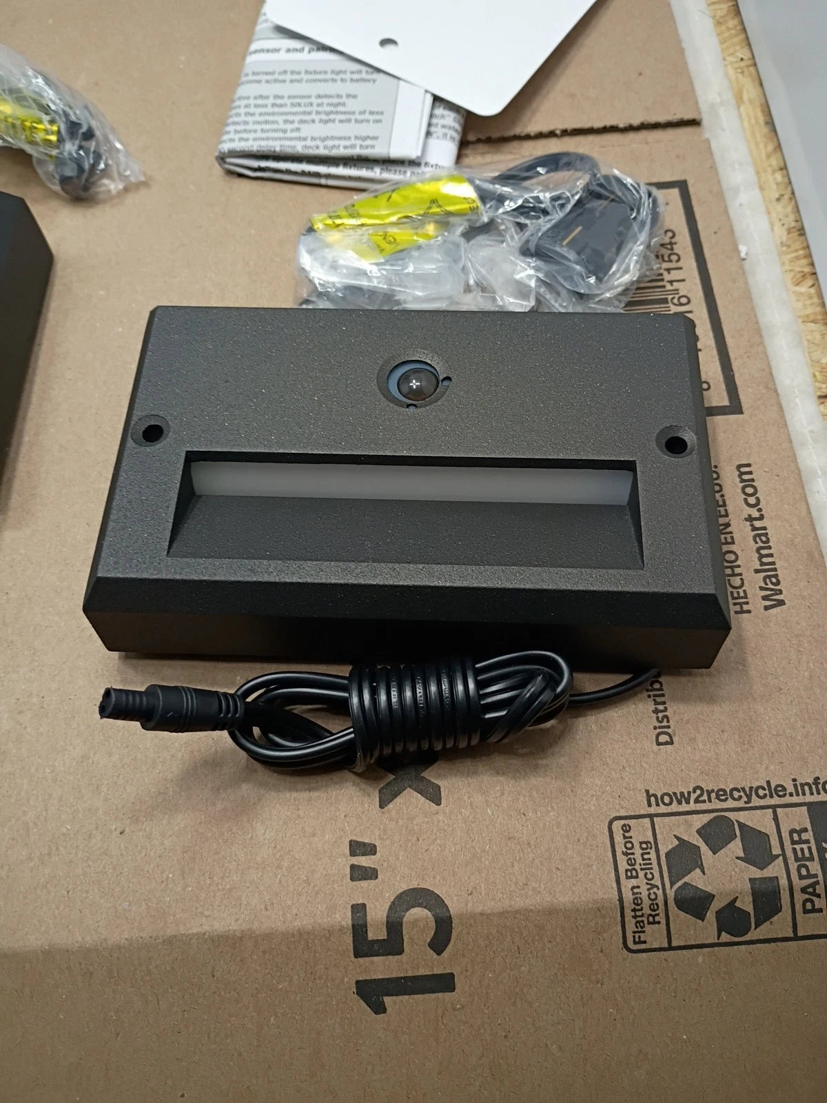(2pk) Hampton Bay LED Motion Sensor Deck & Stair Light Low Volt Black Finish 12V