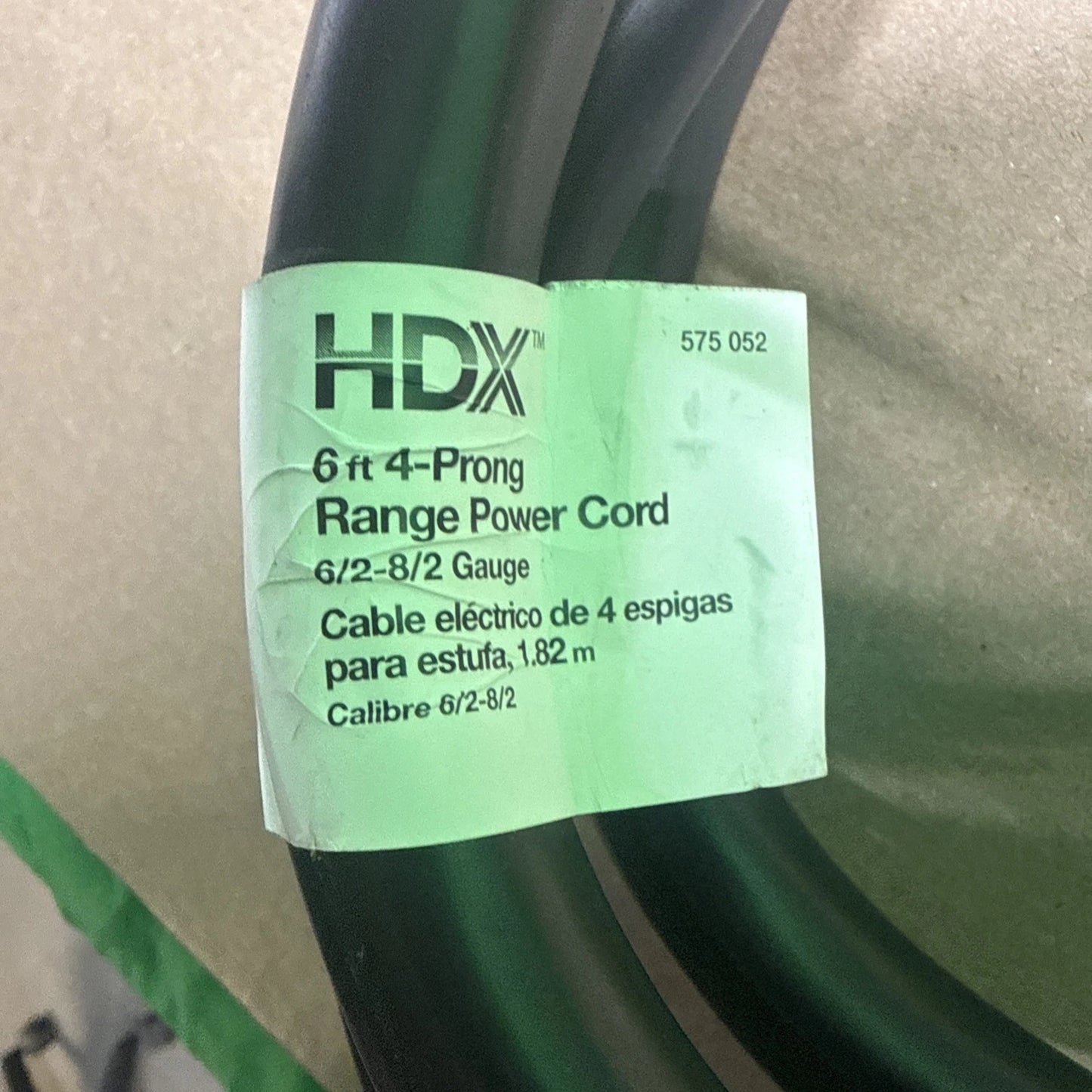 2 Pack -HDX 4 Prong Range Power Extension Cord 6ft 50A 6/2-8/2 Gauge 575 052 Blk