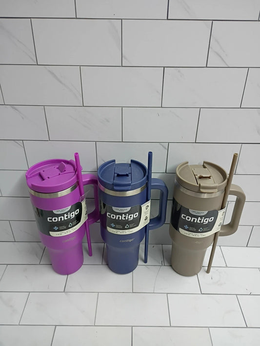 3pk 40 oz Indigo Leak Proof Double Wall Stainless Steel Insulated Cup New OB