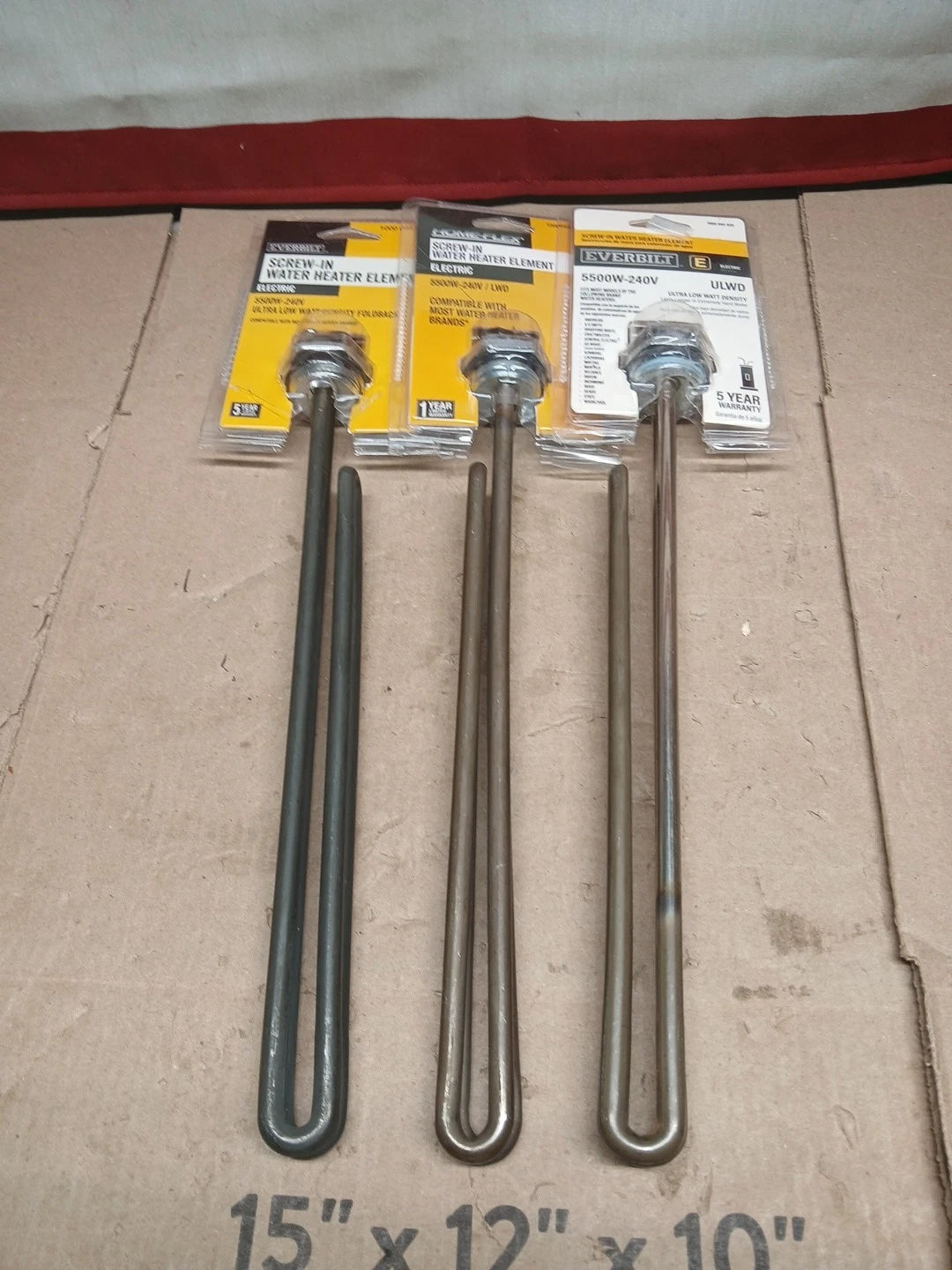 3PK Everbilt Low-Watt Density Fold-Back Screw-In Alloy Water Heater Element