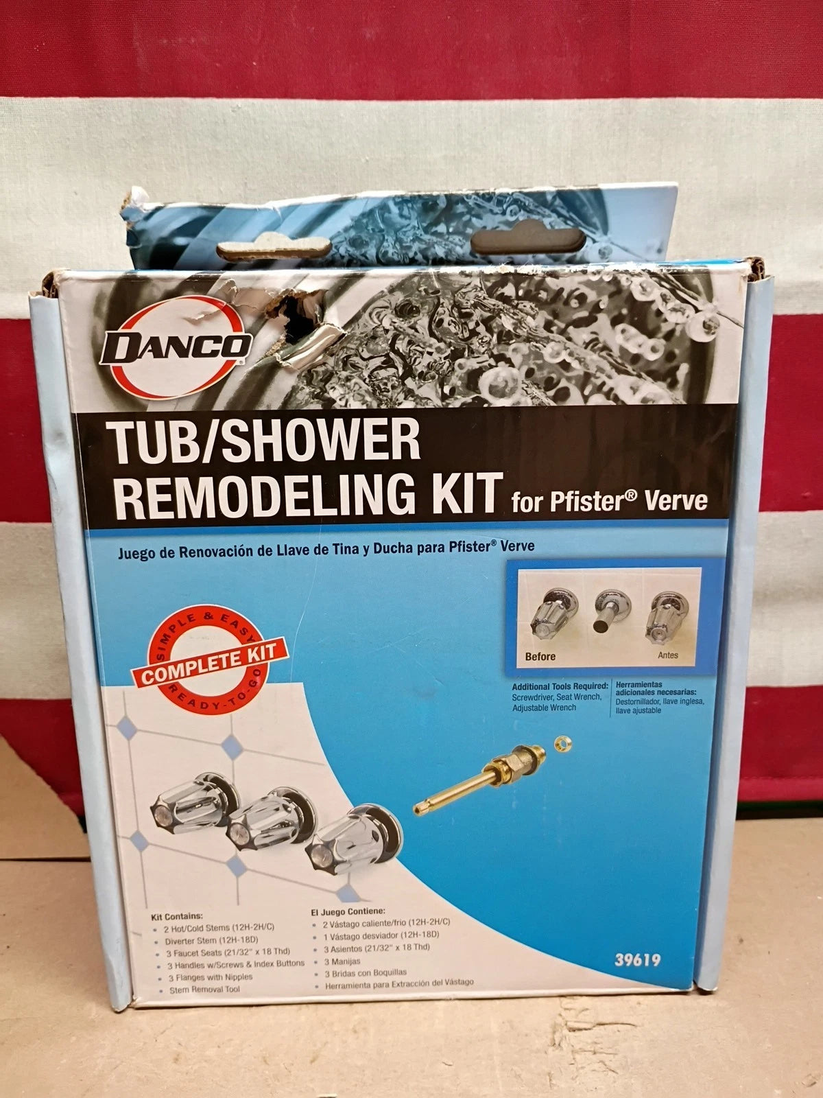Danco 39619 Tub/Shower Remodeling Kit for Pfister Verve CHROME NEW Open Box