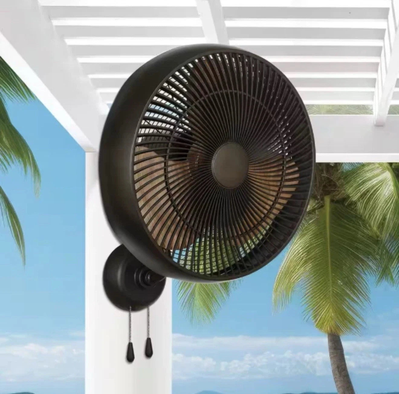 Hampton Bay 18 in. 3 Speed Oscillating High Velocity Flat Bronze Wall Mount Fan