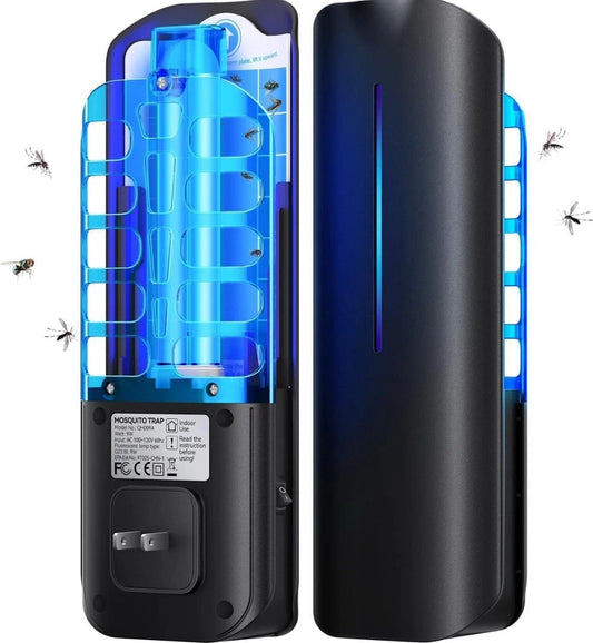 2 PACK Flying Insect Trap Plug in Mosquito Bug Zapper Indoor Gnat Moth Catcher w