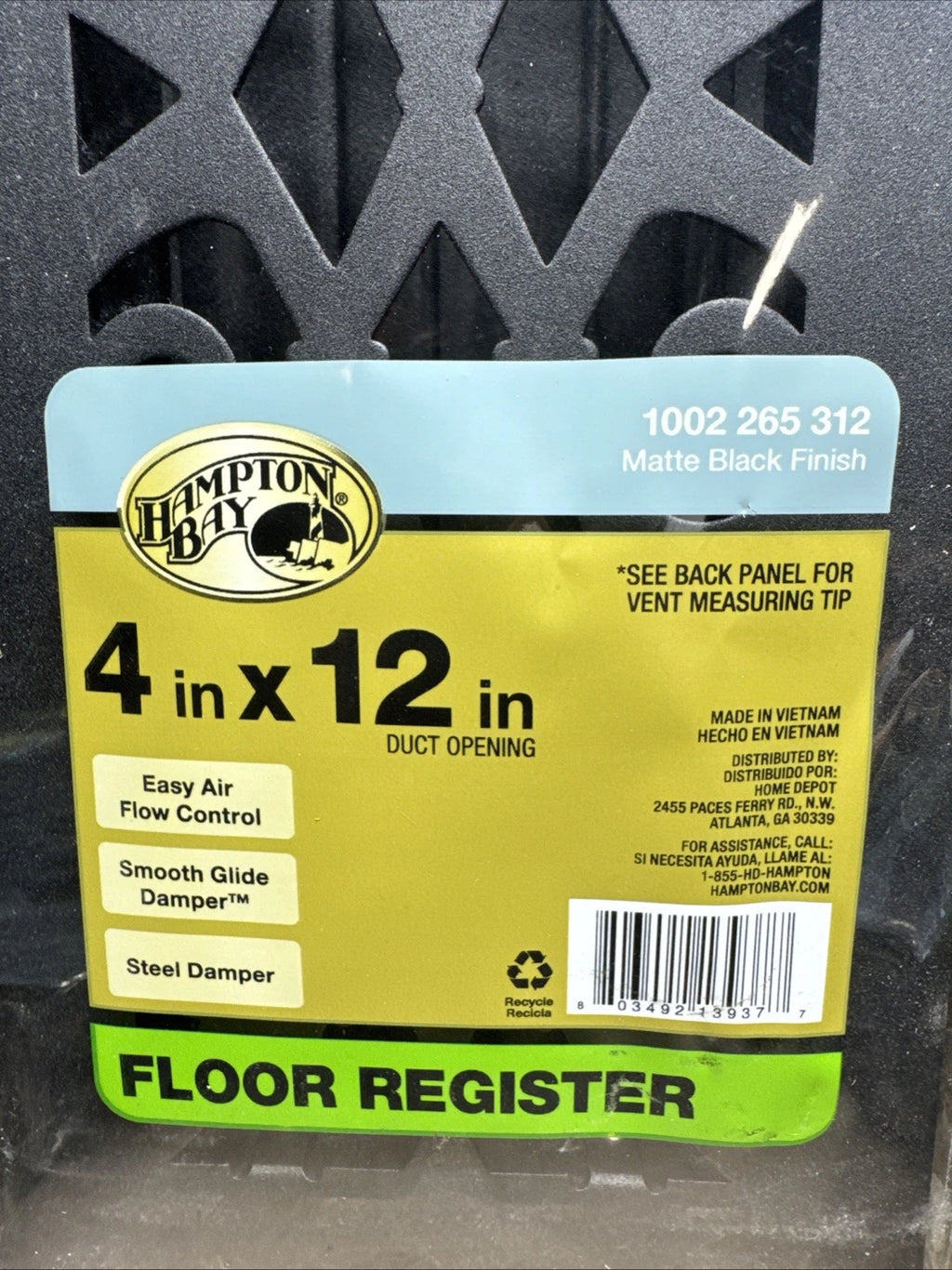 Lot Of 10 Hampton Bay Elegant Scroll 4 in. x 12 in. Steel Floor Register