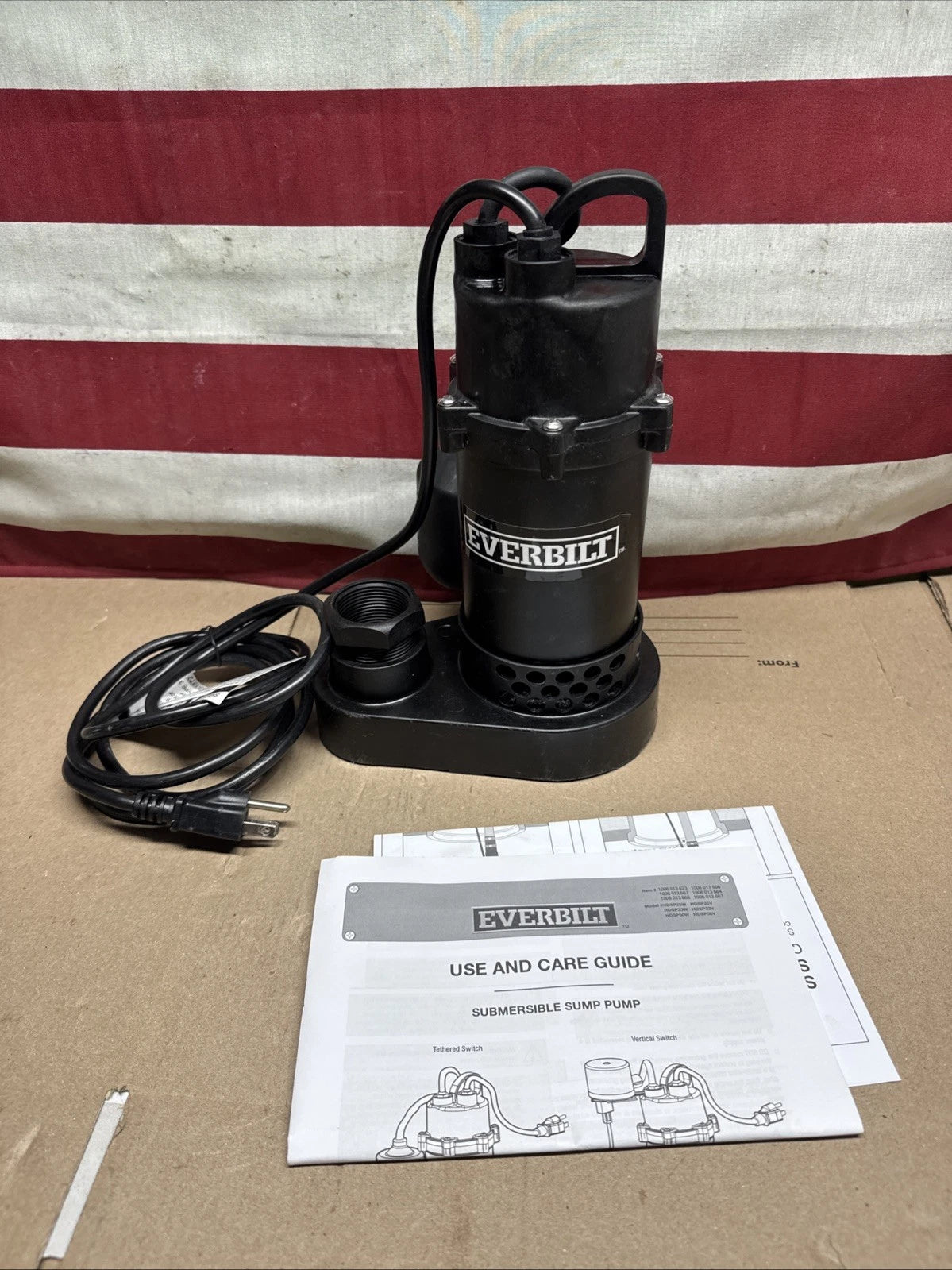 Everbilt HDSP50W 1/2 HP Submersible Aluminum Sump Pump with Tethered Switch OB
