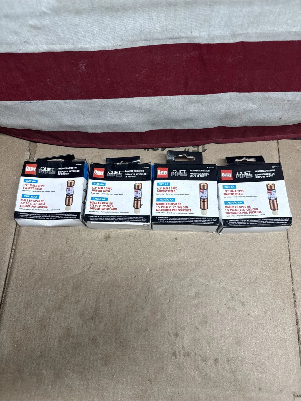 Lot Of 4 Oatey Quiet Pipes Male Straight AA Hammer Arrestor CPVC 1/2" 34441