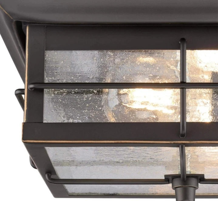 Westinghouse 6578400 Orwell 2-Light Bronze Outdoor Flush Mount Clear Glass OB