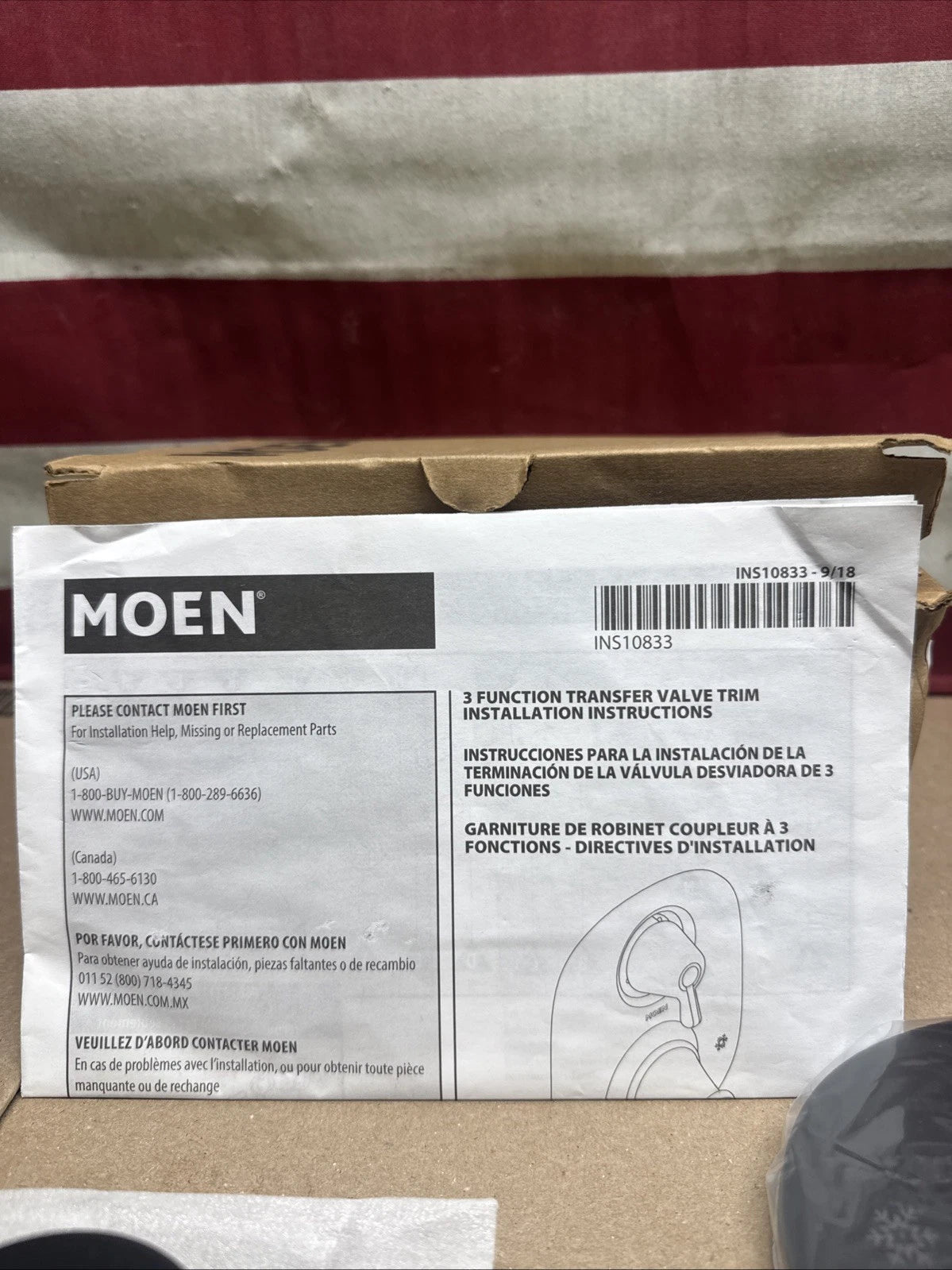 Moen T3290BL Align 3 Function Pressure Balanced Valve Trim Only - Black