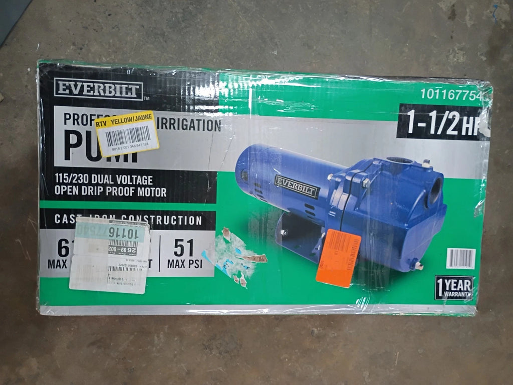 Everbilt HDLS15, 1-1/2 HP Cast Iron Lawn Irrigation Pump PARTS ONLY