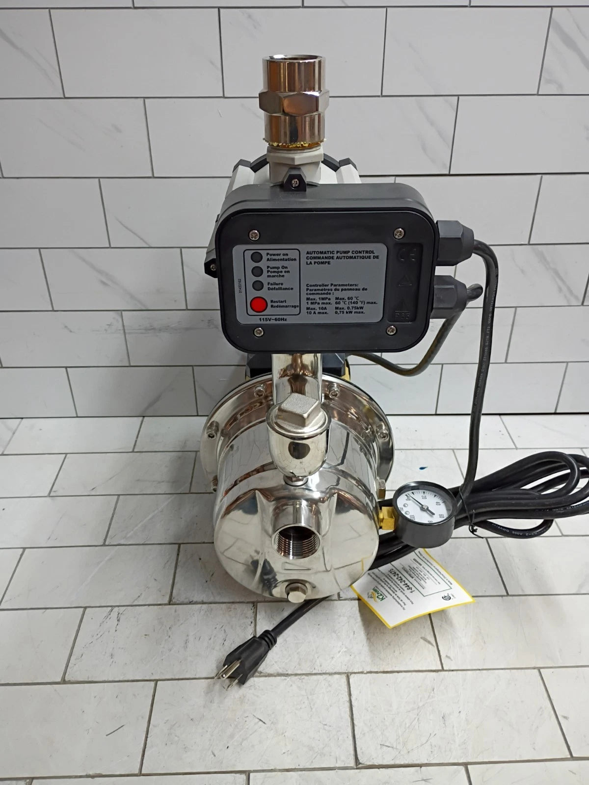 K2 Pumps Automatic Booster Pump 3/4Hp Lead Free Stainless Steel 115V NEW OPEN BO