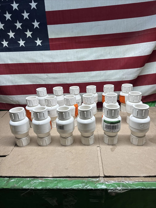 Lot Of 18 Check Valve Sch. 40 1-1/2" PVC FIP x FIP 123167