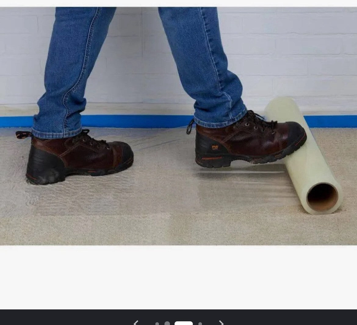 QuicPrep 24 in. x 200 ft. Clear Self-Adhering Temporary Carpet Protection Film