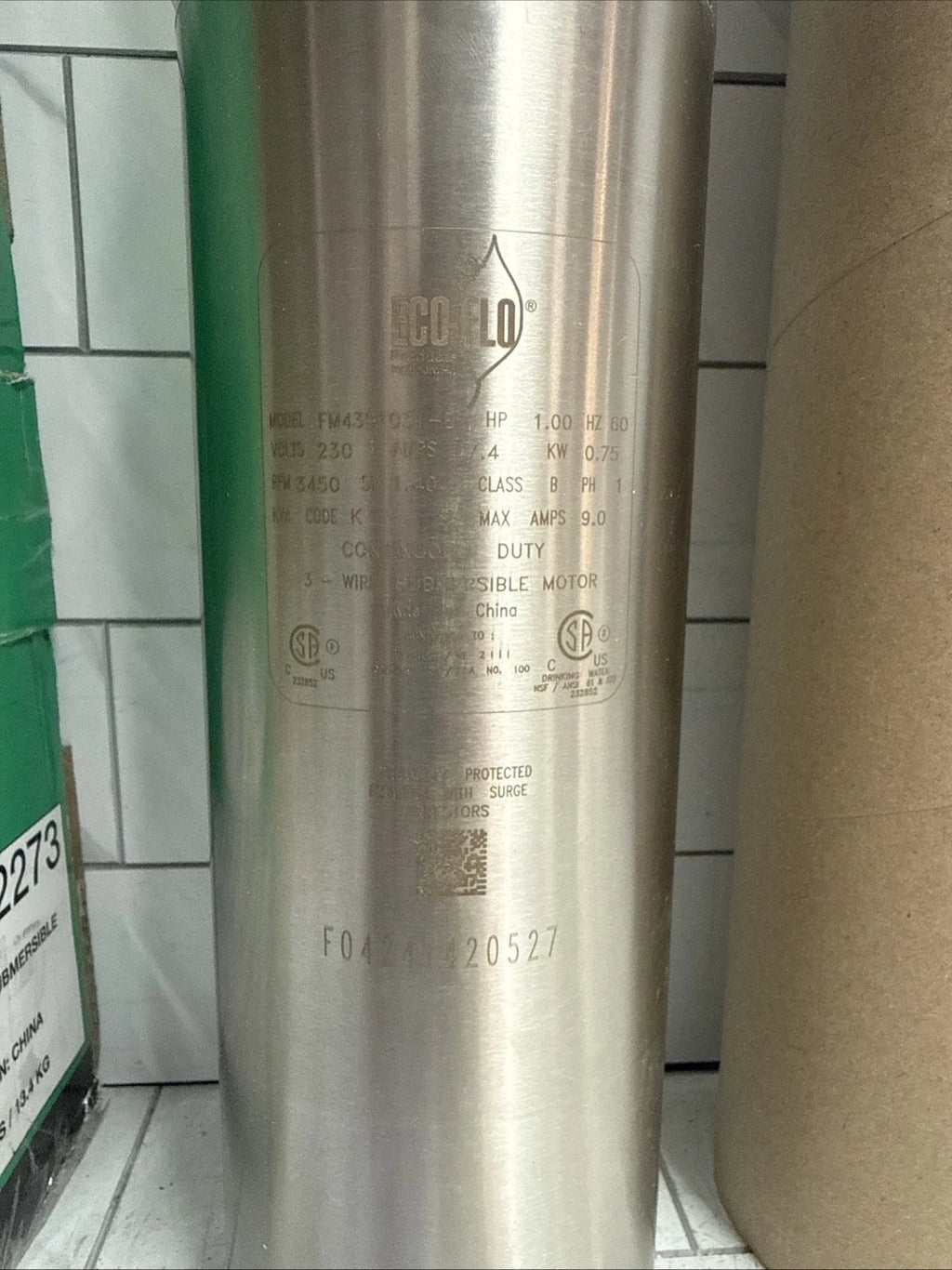 Everbilt 1HP Submersible 3-Wire 20GPM Deep Well Pump HDSUB10-203 NEW OPEN BOX