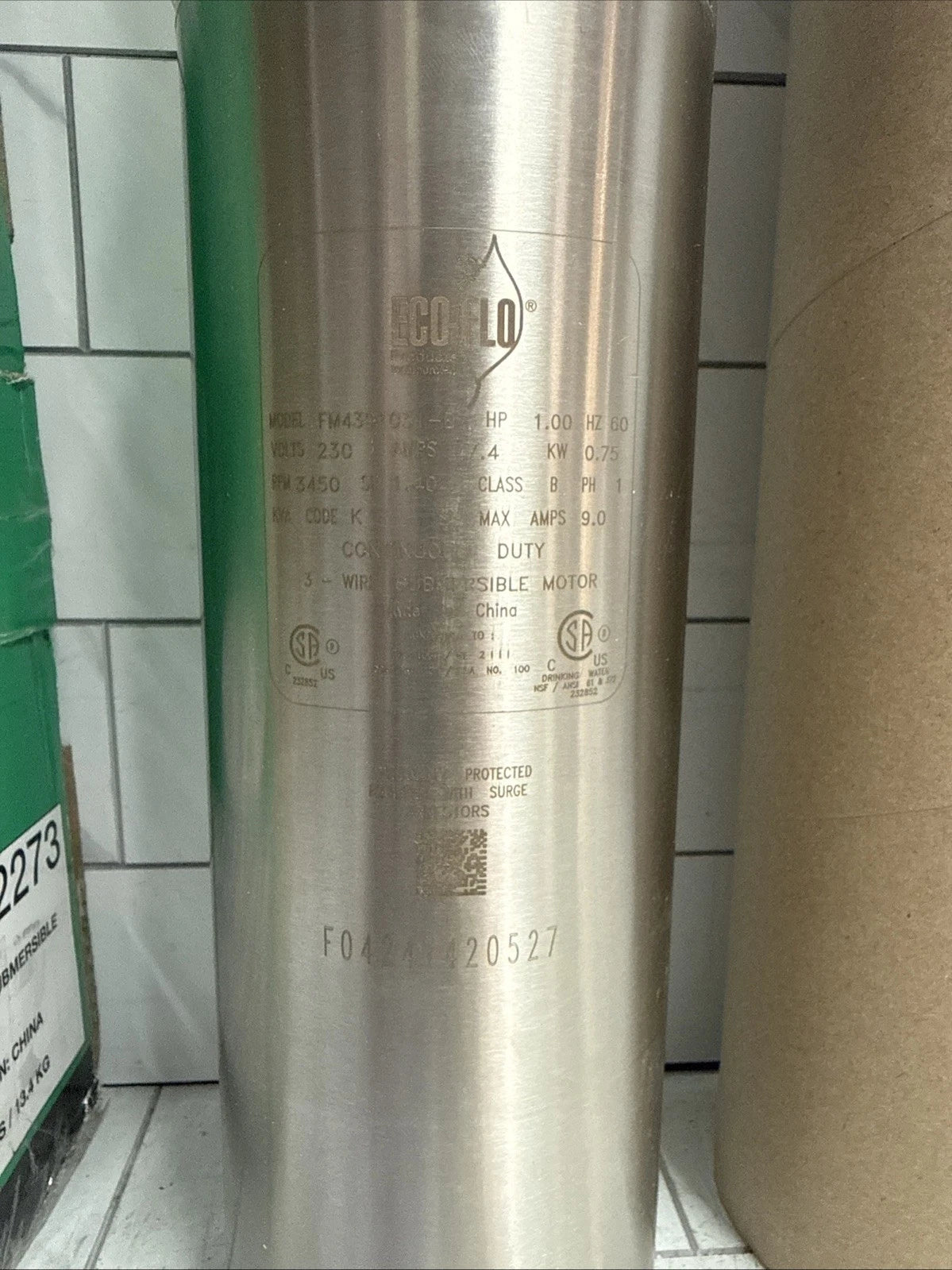 Everbilt 1HP Submersible 3-Wire 20GPM Deep Well Pump HDSUB10-203 NEW OPEN BOX
