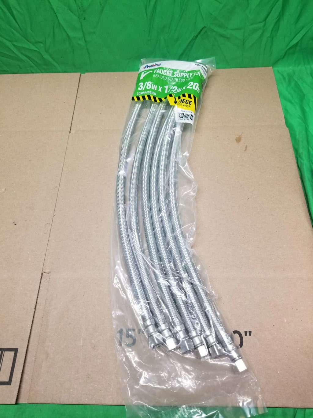 6-Pack ProLine 3/8 Compression x 1/2 FIP x 20 Stainless Steel Faucet Supply Line