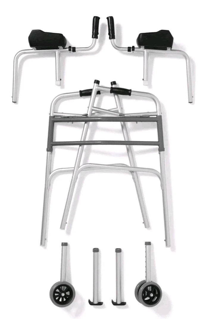 NEW Medline Upright Forearm Armrest Stability Walker 5” Dual Wheels Height. OB