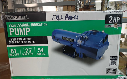 Everbilt Professional Irrigation Pump Cast Iron 2 HP Dual Voltage, HDLS20 PARTS