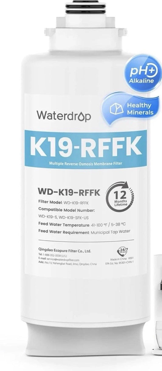 Waterdrop WD-K19RF-FK Filter, Replacement for WD-K19-SFK,12-month Lifetime