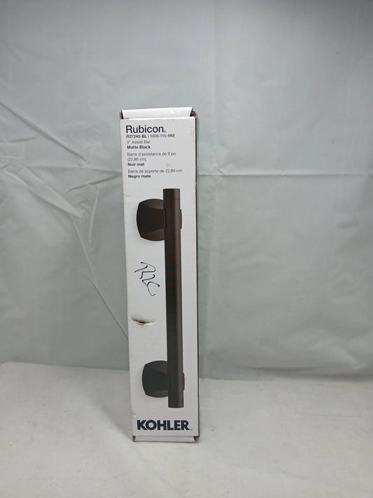 KOHLER Rubicon 9 in. Grab Bar in Matte Black K-R27240-BL