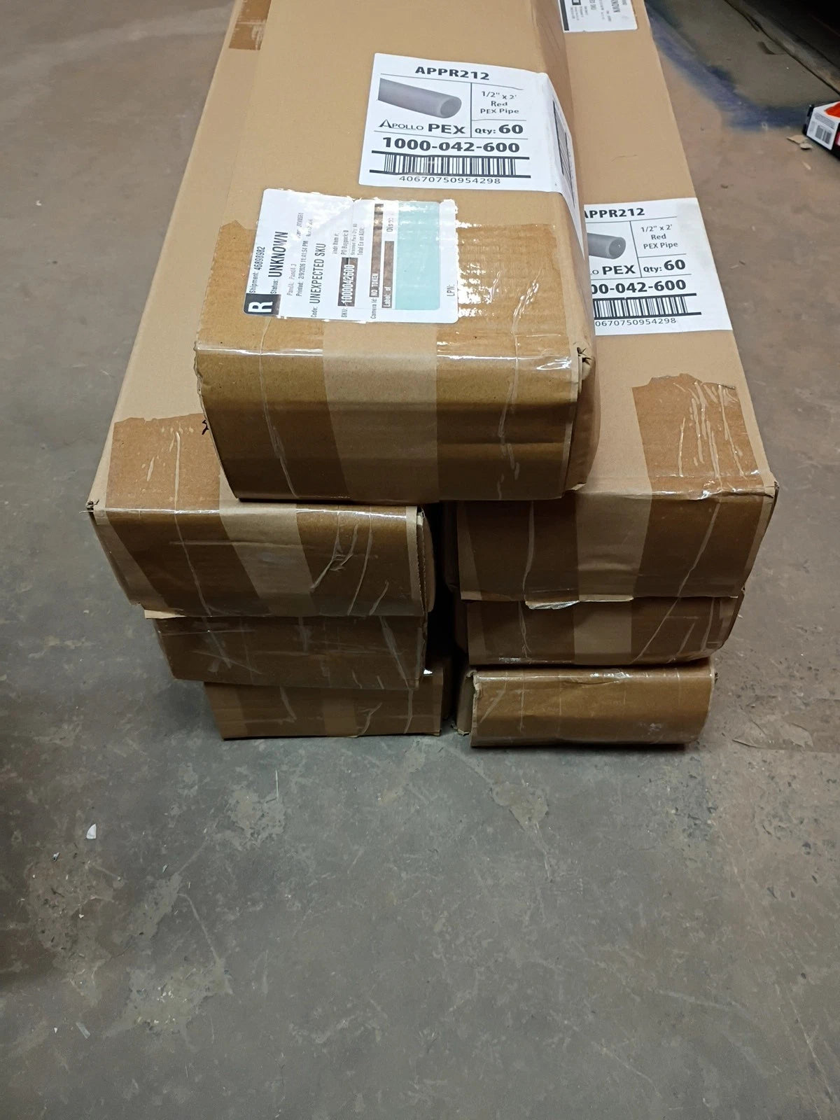 7pk Apollo APPB212 1/2" x 2' Red PEX Pipe New Open box Read Description (420pcs)