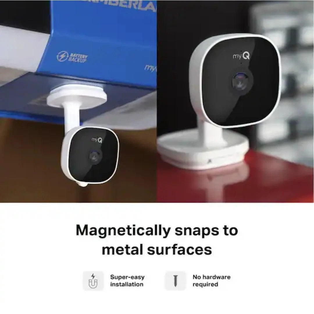 myQ - Smart Garage Security Camera - HD 1080p - Indoor Wi-Fi - White OPEN BOX