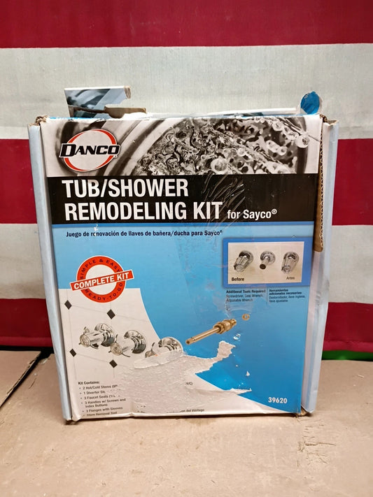 1pk Danco 39620 Tub/Shower 3-Handle Remodeling Trim Kit in Chrome for Sayco