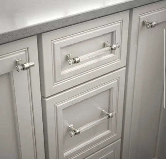 12-PACK Liberty 5-1/16 in Acrylic Polished Nickel & Clear Cabinet Drawer Pull.