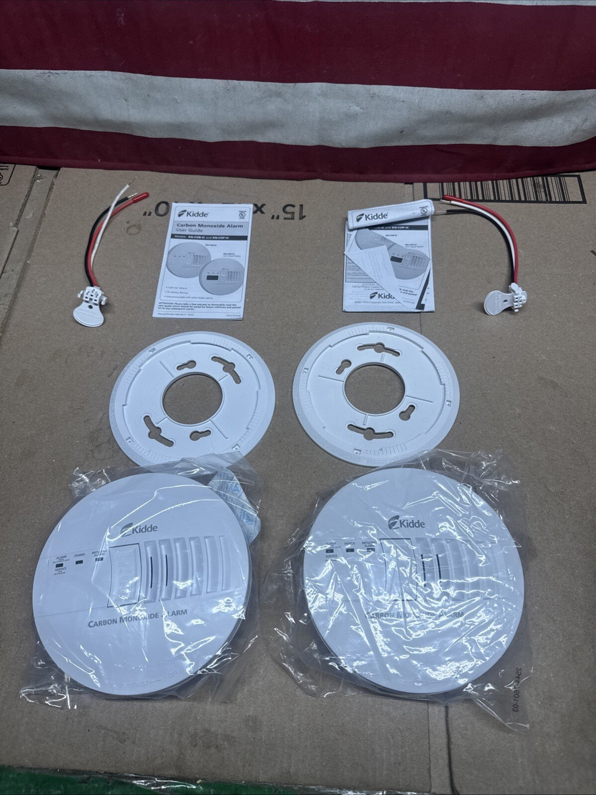 2 Pack Kidde Firex Hardwired Carbon Monoxide Detector w/LED, 9V Backup Battery