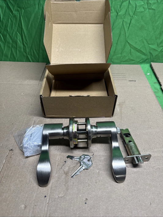 Design House 700500 Nickel Springdale Series Entry Lever With Reversible Handle