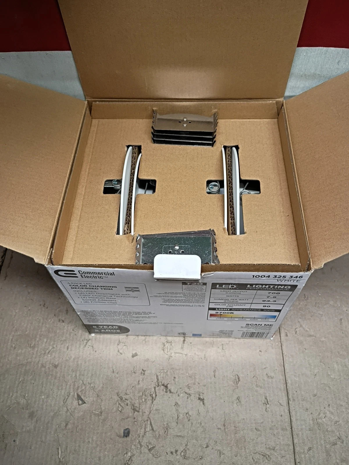 5/6 in CEC T20 LED Recessed Trim Adjustable Color Changing Technology, Open Box,