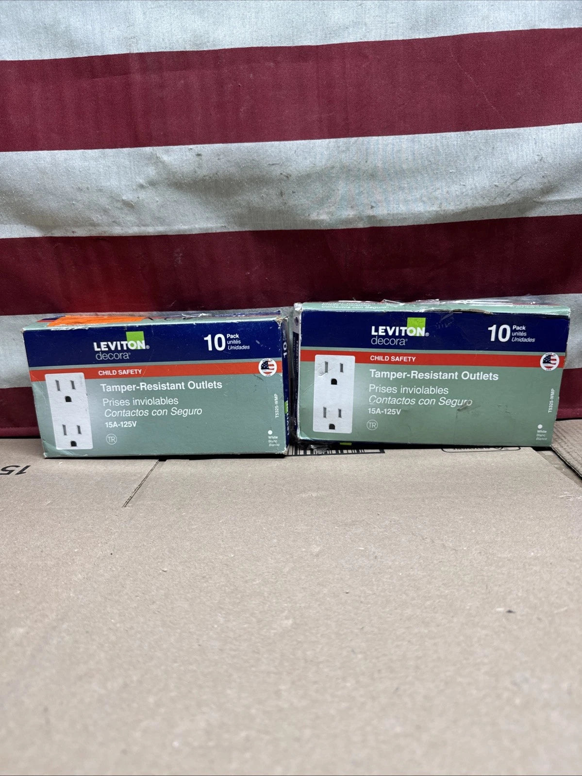 LEVITON 2PACK OF 10 CHILD SAFETY OUTLETS (T5325-WMP) TAMPER-RESISTANT
