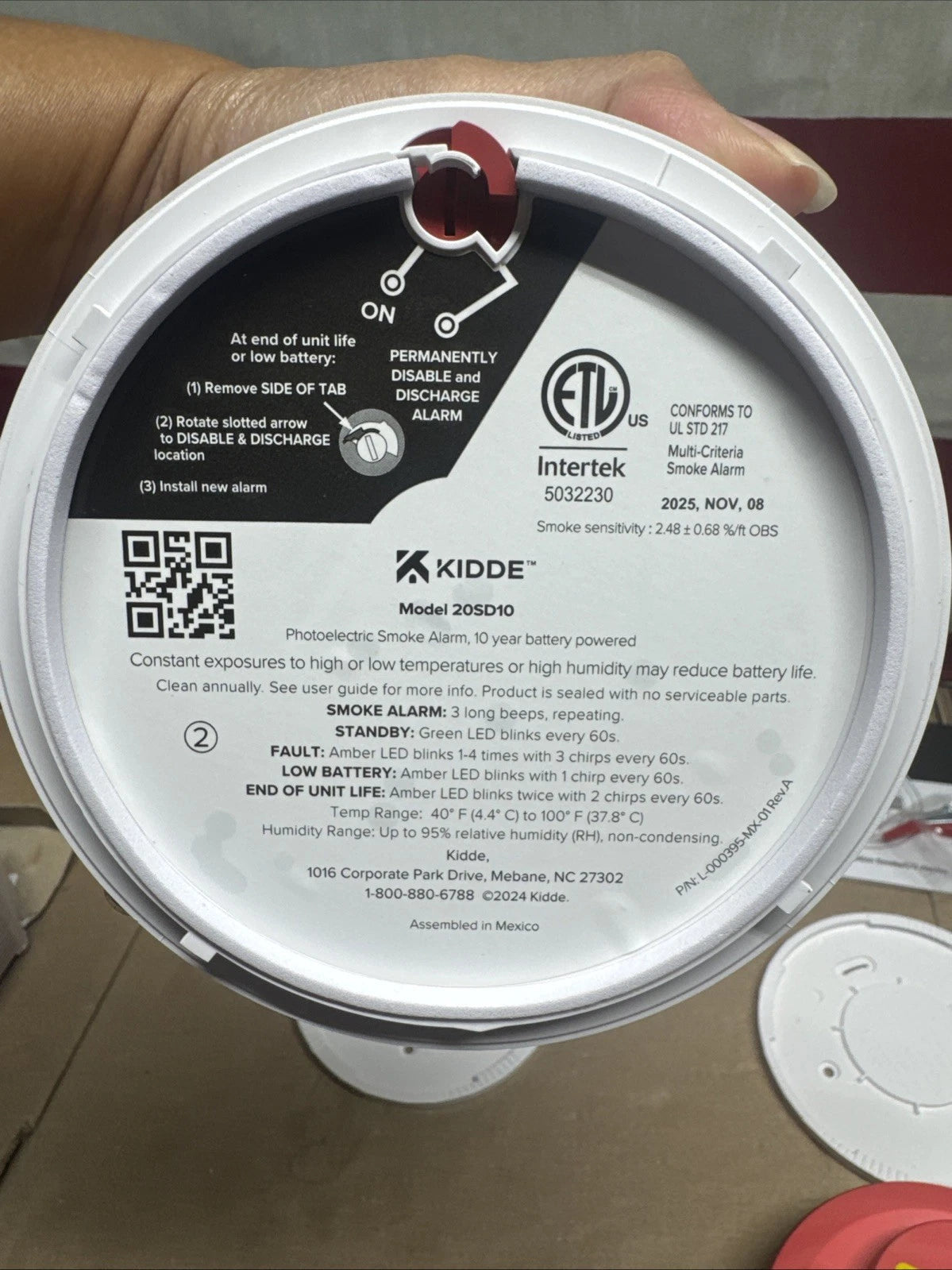 2PK Kidde 20SD10 10-Year Battery PoweredDetect Smoke Alarm w/PhotoelectricSensor