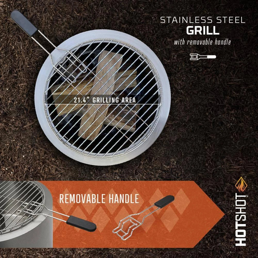 Stainless Steel Grill Grate for HotShot Homestead Low Smoke 25 in. Fire Pit