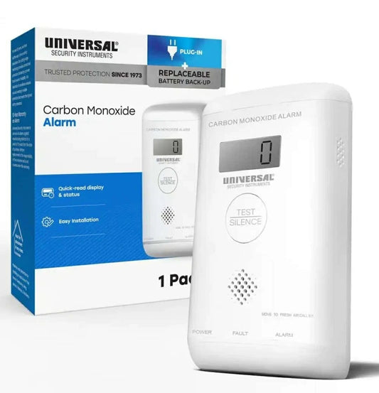 1 Plug-In Carbon Monoxide Alarm +battery back-up new