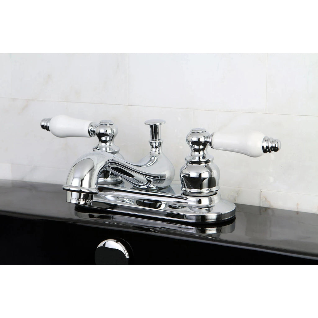 Kingston KB607B Restoration Polish Nickel Centerset Bathroom Faucet-Pop-Up (OB )