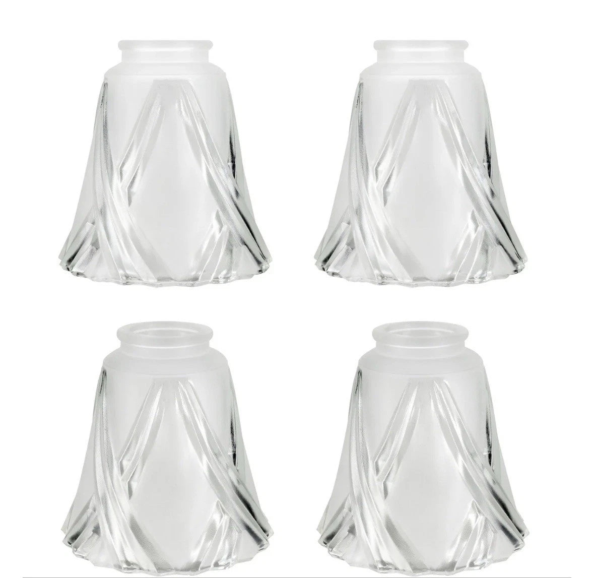 4pack Aspen creative #23124-4 Transitional Frosted&Clear Ceiling Fan Replacement