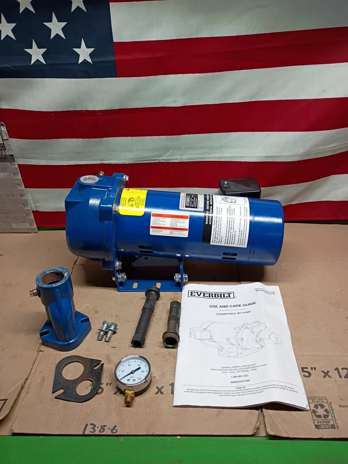 Everbilt 1 HP Professional Convertible Jet Pump *for Parts*