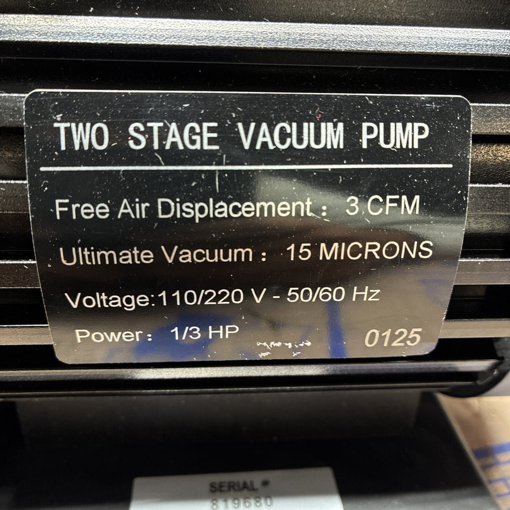 MASTERCOOL Black Series 90063-2V-110-BL 3CFM Vacuum Pump *READ DESCRIPTION*