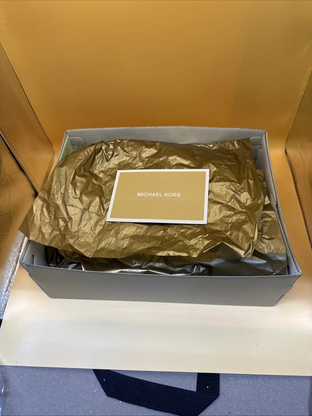 Michael Kors Simone Mid Gold Glitter Strappy Slingback Sandal New w/Box Size 7M