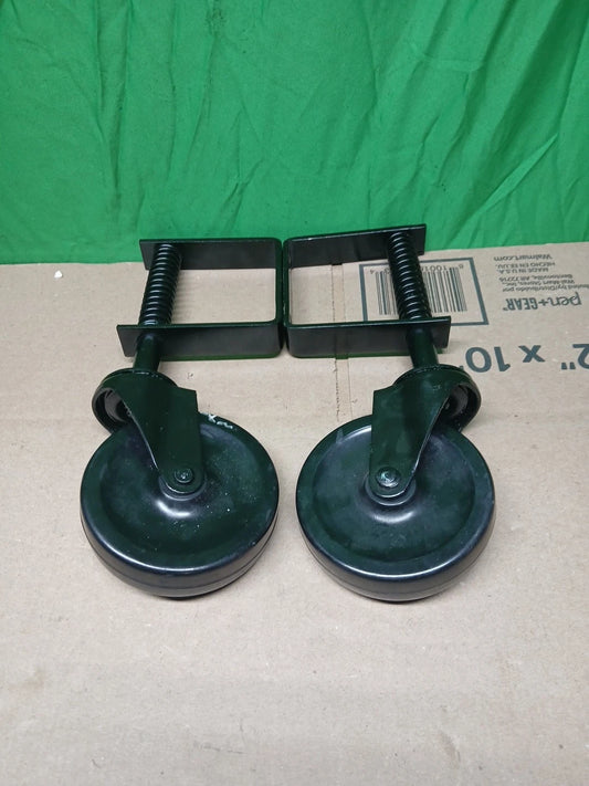 2pck Everbilt 4 in. Black Hard Rubber and Black Steel Swivel Gate Caster