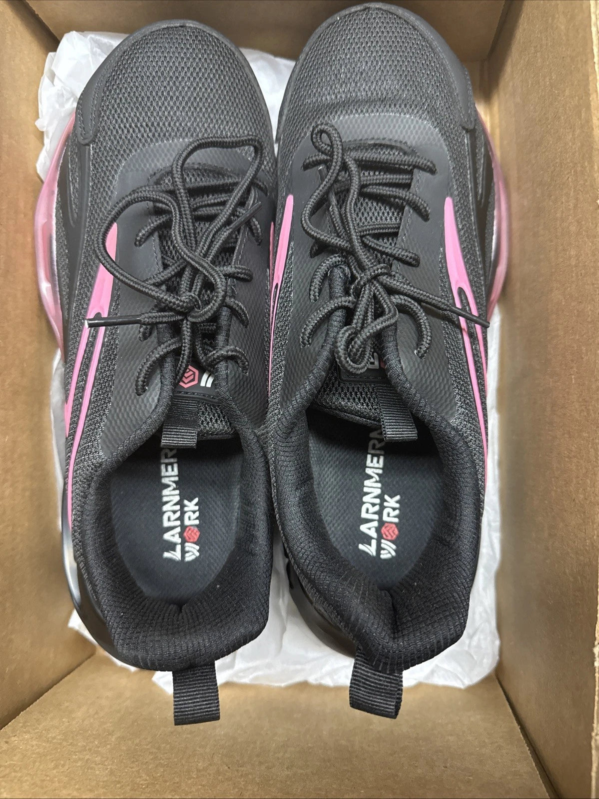 Larnmern Women’s Steel Toe Safety Shoes Non-slip Light Weight Size 9