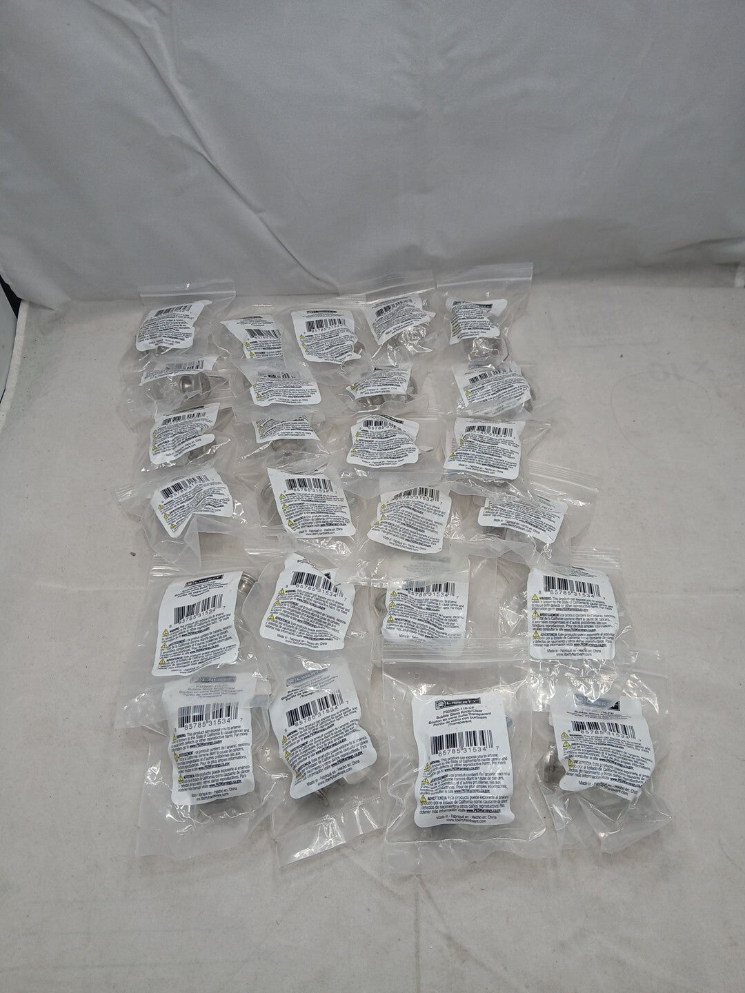 24-pack LibertyBubble Glass 1-1/8 in. (29 mm) Vintage Satin Nickel and Clear.