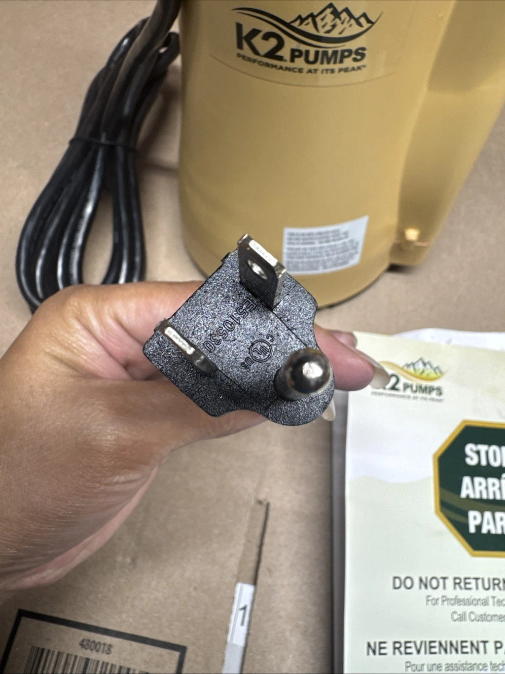 K2 Pumps Submersible Utility Pump 1/6 Hp Thermoplastic UTM01602K