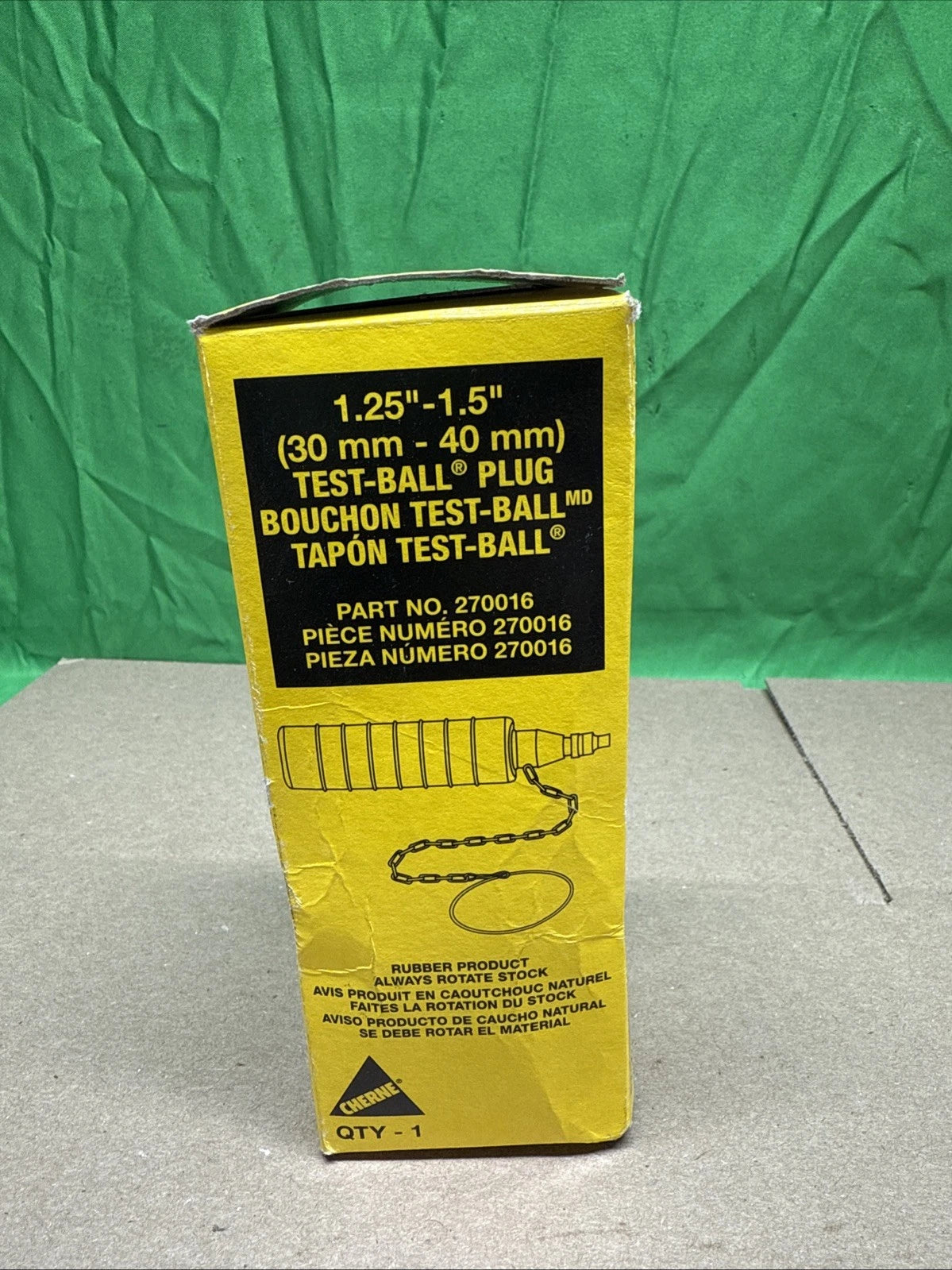 Cherne 270016 DWV System 1-1/4" - 1-1/2" Rubber Test Ball Plug New