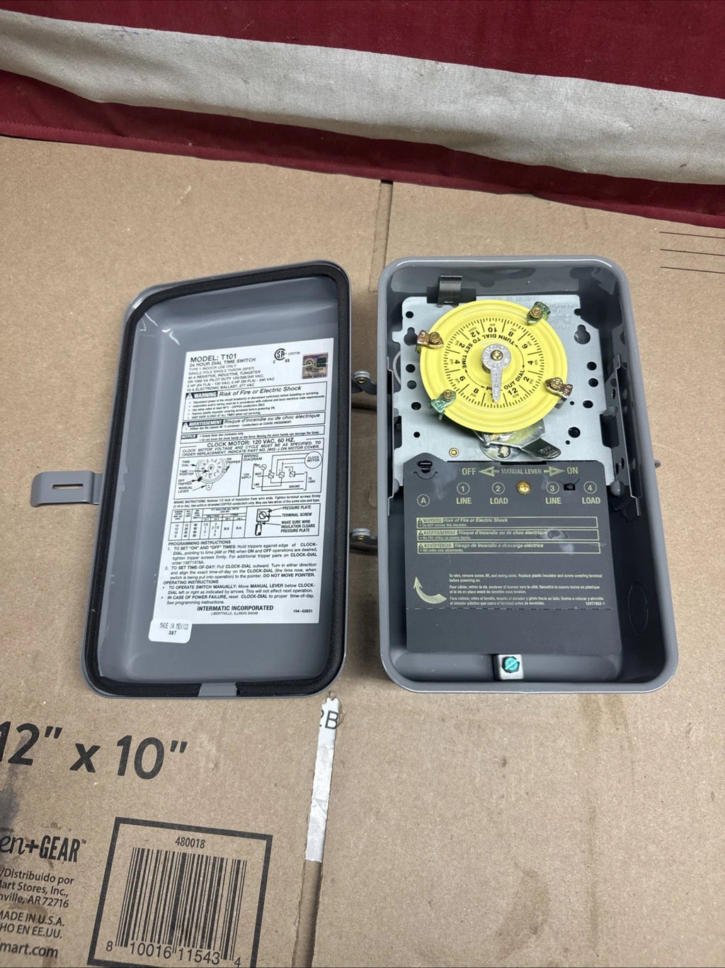 Intermatic T104R 24-Hour Mechanical Time Switch DPST 208/277V
