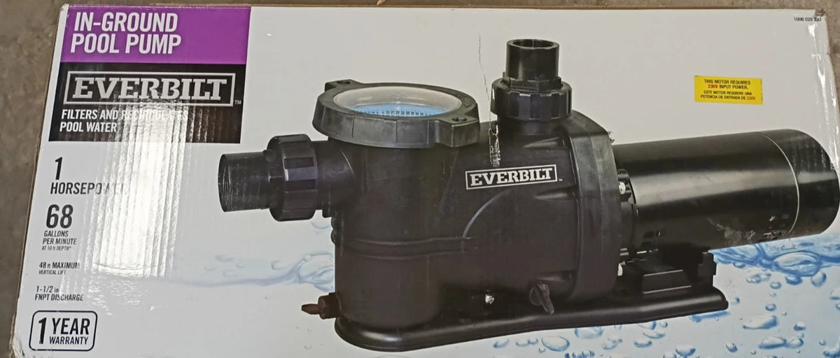 Everbilt 1 HP Pool Pump InGround 2 Speed 230V (Model SPP10002-2SP) Open Box