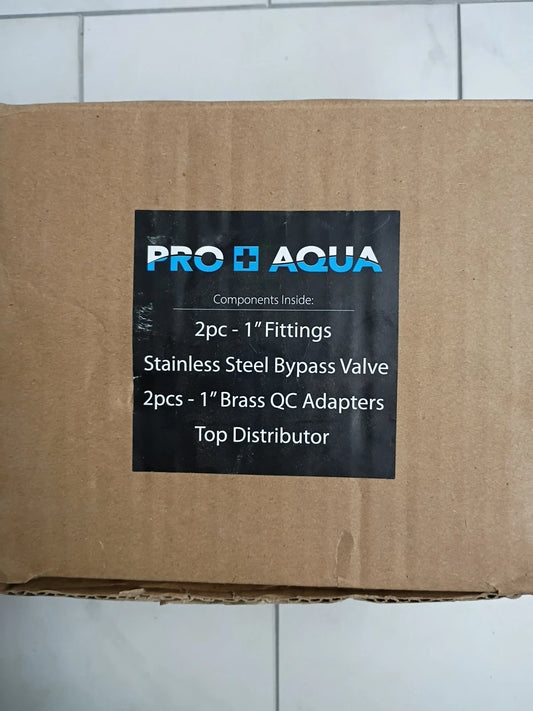 Pro+Aqua 2pc 1" Stainless Steel Bypass Valve 2pcs 1" Brass QC Adapters New OB