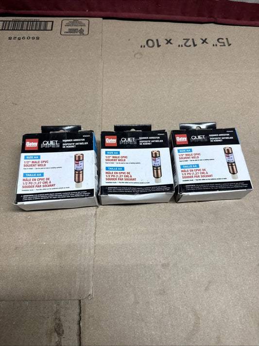 Lot Of 3 Oatey Quiet Pipes Male Straight AA Hammer Arrestor CPVC 1/2" 34441