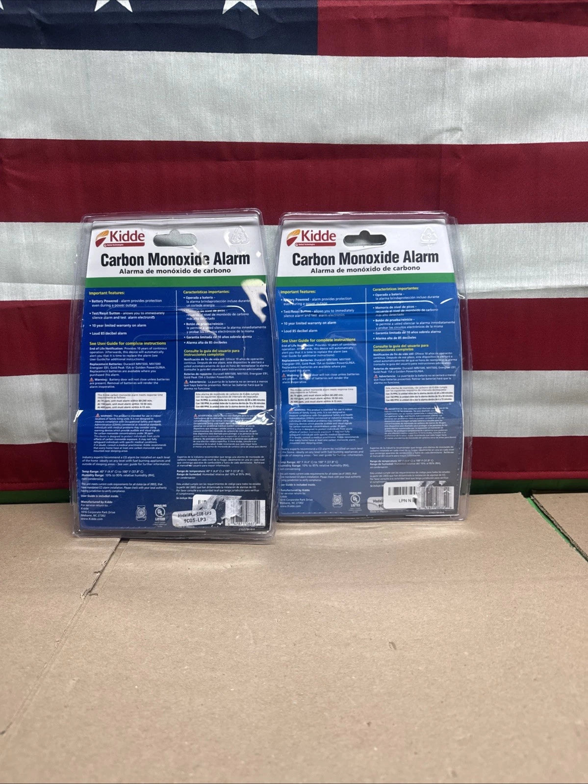 2x Kidde Carbon Monoxide Alarm Battery Operated CO Detector Monitor 9C05-LP2 New